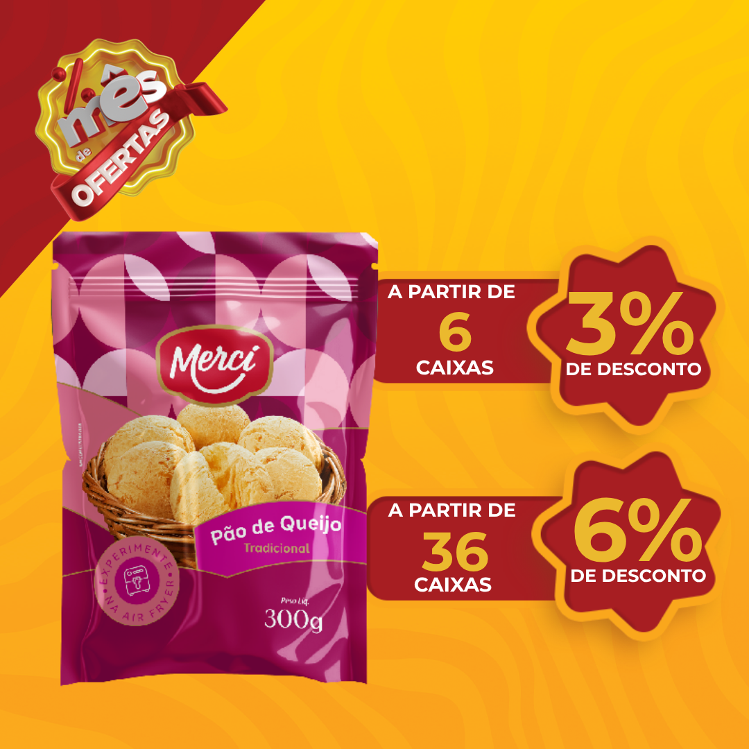 P&atilde;o de Queijo Tradicional Cong 300g - Merc&iacute;